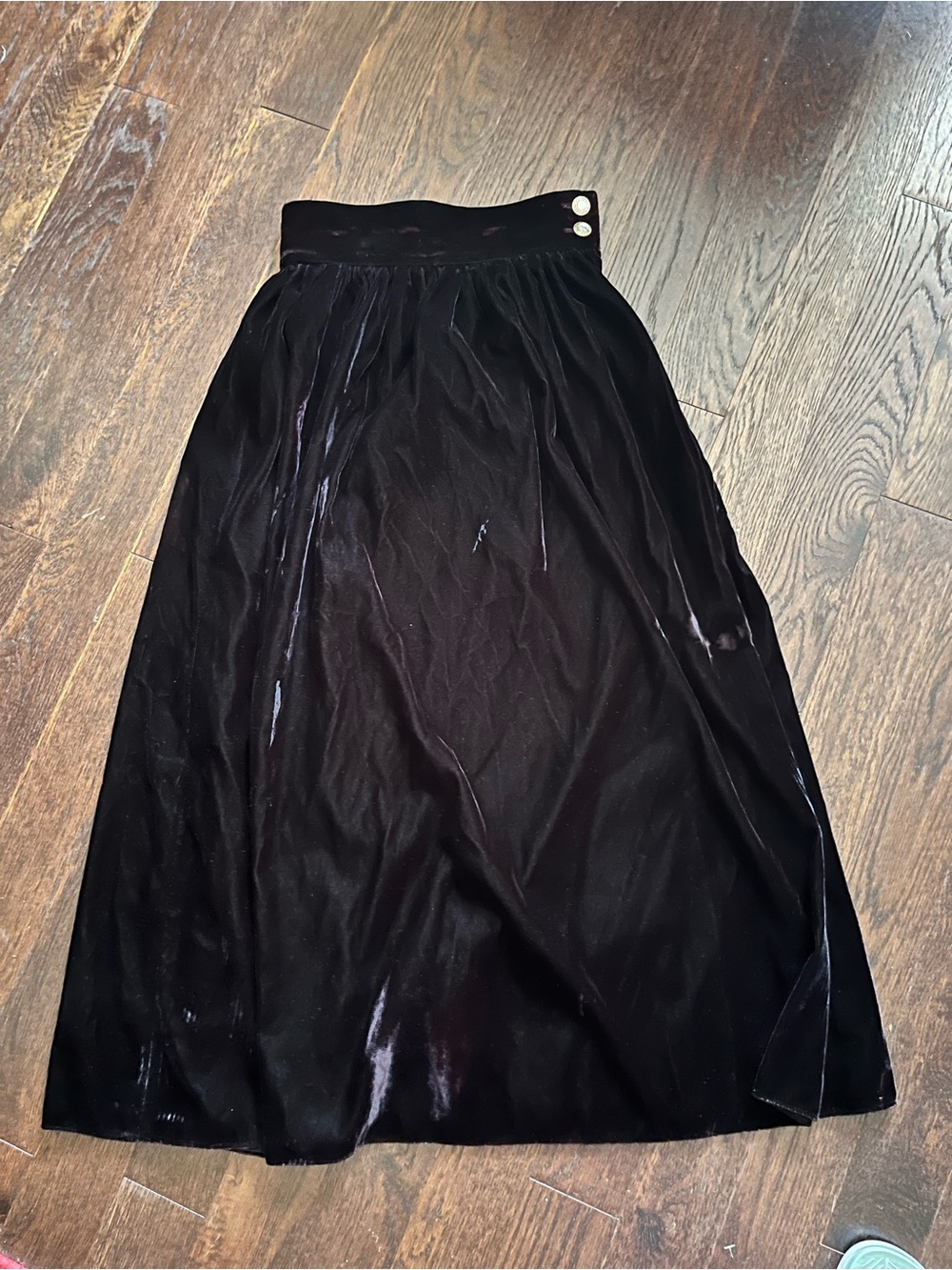 Vintage Black Velvet A-Line Women's Skirt